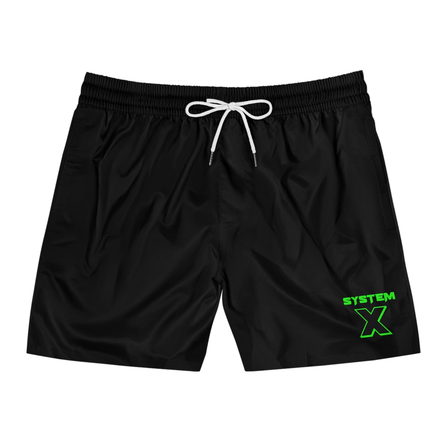 System X Men's Mid-Length Swim Shorts (AOP) Blk/Grn