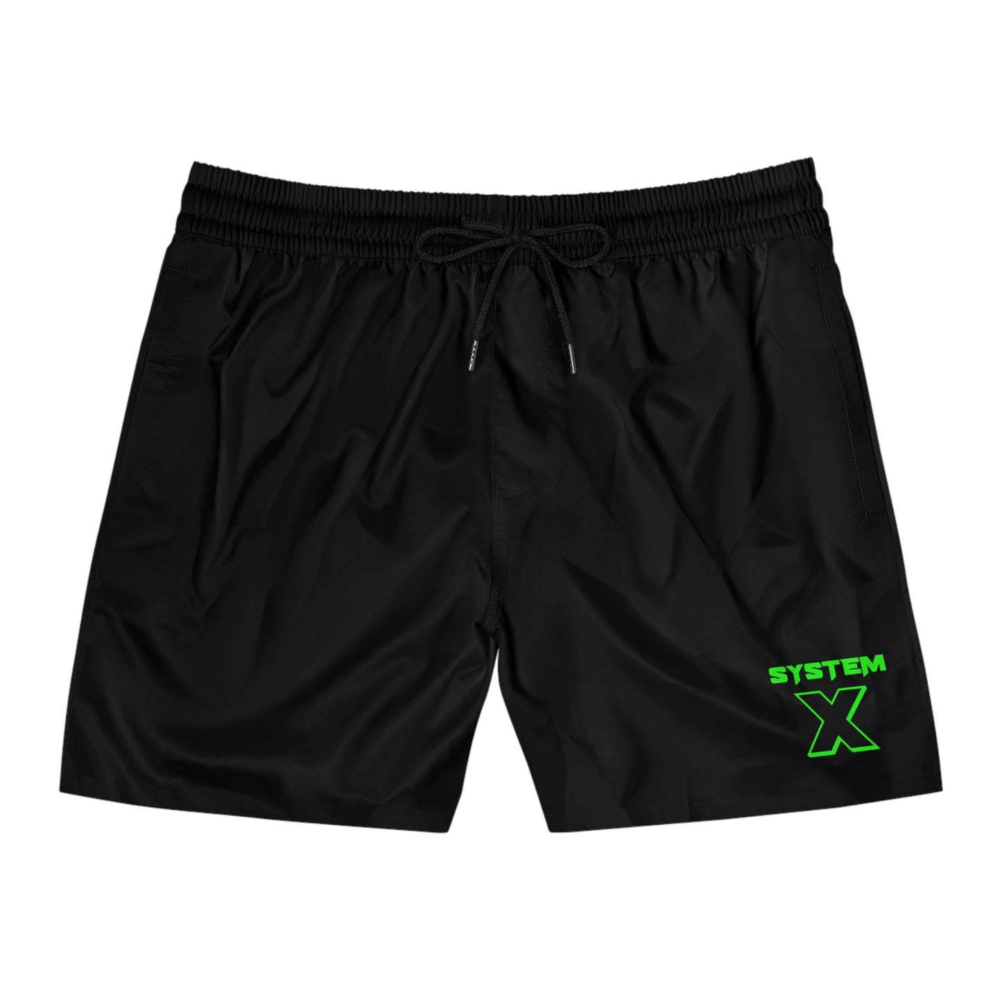 System X Men's Mid-Length Swim Shorts (AOP) Blk/Grn