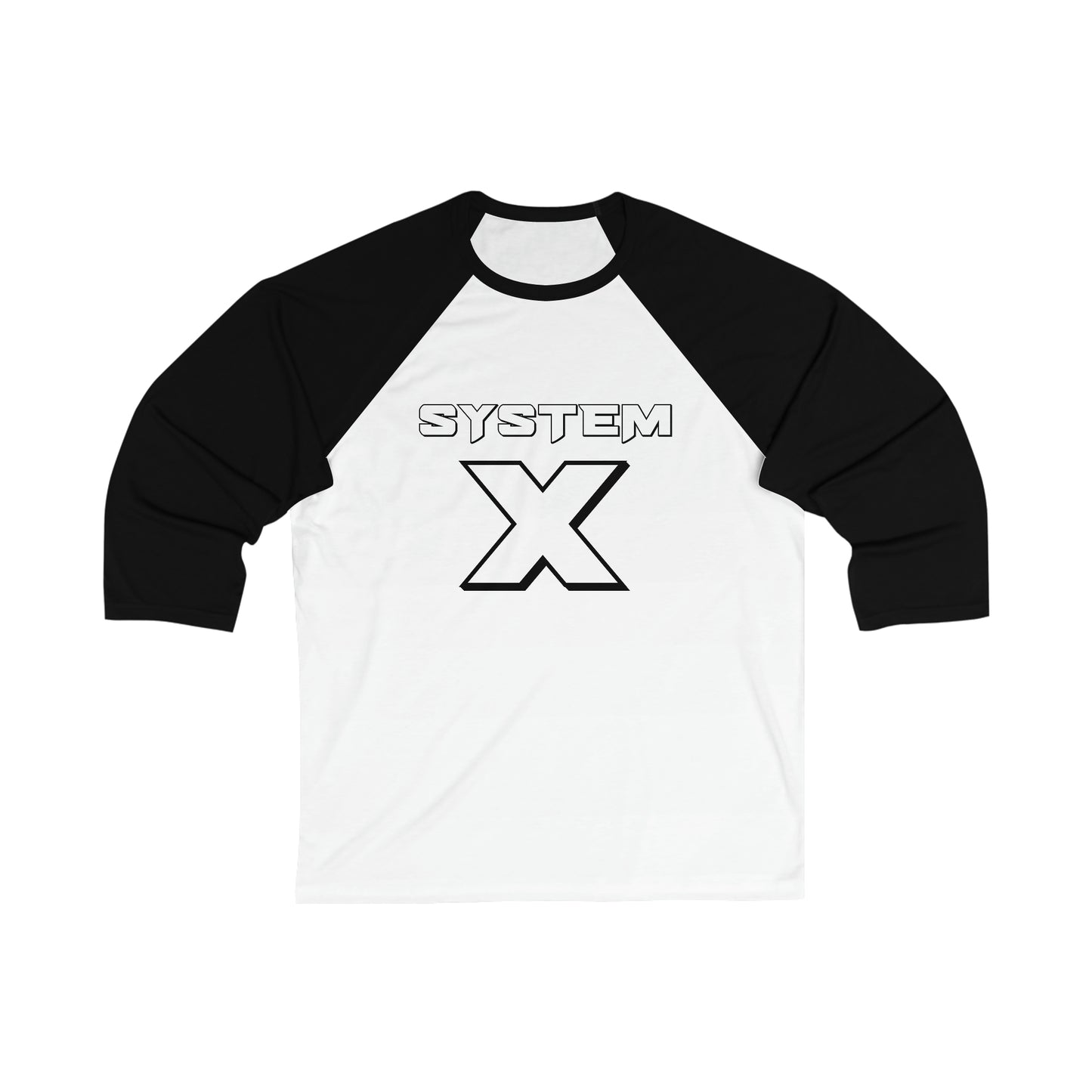 System X 3\4 Sleeve Baseball Tee B/W