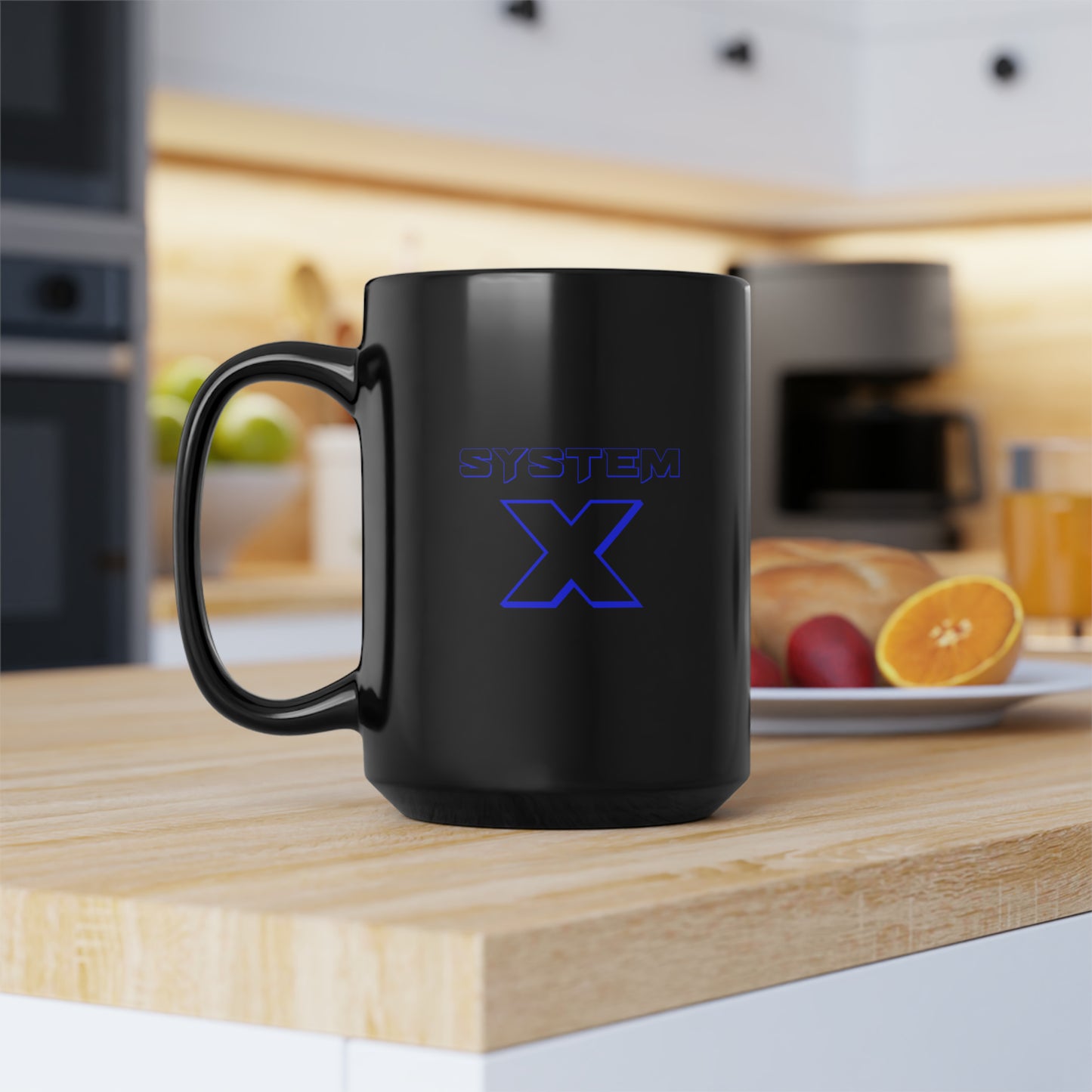 System X Black Mug, 15oz